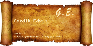Gazdik Edvin névjegykártya